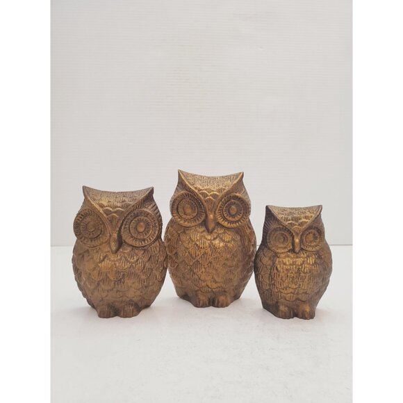 Owl figurine Vintage cast metal wall statuette Animal figurine Bronze Ow… - Picture 5 of 10